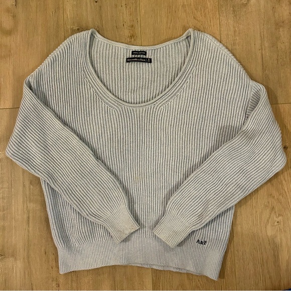 Abercrombie & Fitch 100% Cotton Pale Blue Sweater (Size S) - Picture 6 of 6